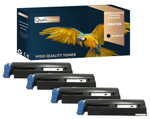 Qualitoner x4 toners 45807106 noir compatible pour oki