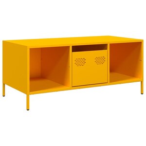 vidaXL Table basse jaune moutarde 101 5x50x43 5cm acier laminé à froid