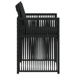 vidaXL Chaises de jardin lot de 4 avec coussins noir résine tressée