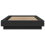 vidaXL Cadre de lit avec lumières LED noir 75x190 cm bois d'ingénierie