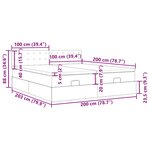 VidaXL Cadre de lit ottoman avec matelas noir 200x200cm tissu