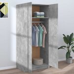 vidaXL Garde-robe Gris béton 80x52x180 cm Bois d’ingénierie