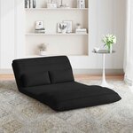 vidaXL Fauteuil de sol ajustable Noir Velours