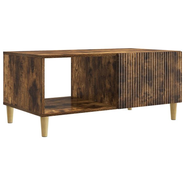 vidaXL Table basse Chêne fumé 90 x 50 x 40 cm Bois d'ingénierie
