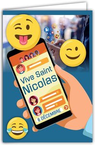 Carte vive saint nicolas bonne fête 6 décembre avec enveloppe blanche 12x17 5cm