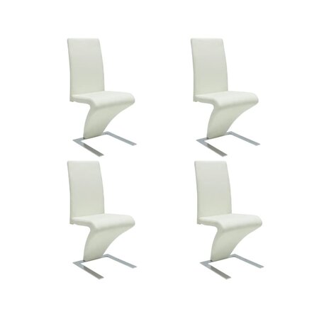 vidaXL Chaises à manger lot de 4 blanc similicuir