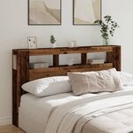 vidaXL Tête de lit à LED vieux bois 180x18 5x103 5cm bois d'ingénierie