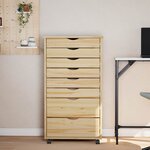 vidaXL Cabinet Roulant avec Tiroirs avec roue MOSS Vernis transparent