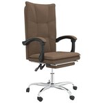 vidaXL Fauteuil inclinable de bureau Marron Tissu