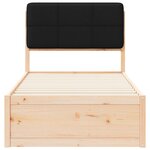 vidaXL Cadre de lit avec tête de lit rembourrée Noir 75 x 190 cm