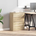 vidaXL Armoires avec 2 tiroirs 2 Pièces chêne sonoma bois d'ingénierie