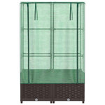vidaXL Jardinière surélevée avec housse aspect rotin 80x40x138 cm