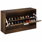 vidaXL Banc à chaussures Chêne fumé 80x24x45 cm Bois d'ingénierie