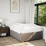 vidaXL Sommier à lattes de lit avec matelas taupe 120x190 cm tissu