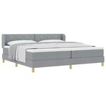 vidaXL Lit à ressorts avec matelas Gris clair 200 x 200 cm tissu