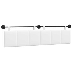 vidaXL Tête de lit suspendue Blanc Tissu