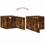 vidaXL Armoire de rangement mince chêne fumé 50x42 5x225 cm