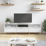 vidaXL Meuble TV blanc brillant 150x30x44 5 cm bois d'ingénierie