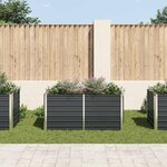 vidaXL Jardinière surélevée Anthracite 160x80x77 cm Acier galvanisé