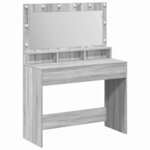 vidaXL Table de Toilette avec étagère Gris Sonoma 100 x 41 x 135 cm