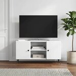 vidaXL Meuble TV Blanc 102 x 34 5 x 50 cm Bois d'ingénierie
