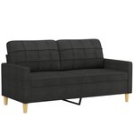 vidaXL Ensemble de canapés 3 Pièces avec coussins noir tissu