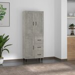 vidaXL Buffet haut Gris béton Bois d'ingénierie