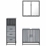 vidaXL Ensemble de meubles de salle de bain 3 Pièces Sonoma gris