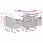 vidaXL Salon de jardin avec coussins 7 Pièces beige résine tressée