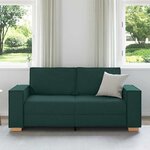 vidaXL Canapé 2 places Vert foncé 140 cm Tissu