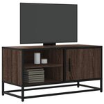 vidaXL Meuble TV chêne marron 80x34 5x40 cm bois d'ingénierie et métal