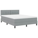 vidaXL Lit boxspring avec matelas Gris clair 160 x 200 cm tissu