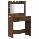 vidaXL Table de Toilette avec tiroir 2 Pièces Marron 40 x 41 x 75 cm