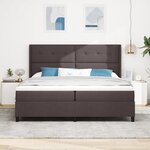 Lit Box Spring avec Matelas vidaXL Marron Foncé 200x200 cm Tissu
