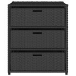 vidaXL Armoire de rangement de jardin noir 55x59x69 cm résine tressée