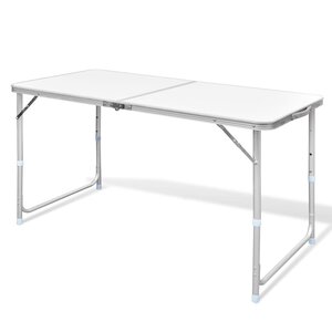 vidaXL Table pliable de camping Hauteur réglable Aluminium 120x60 cm