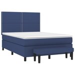 vidaXL Sommier à lattes de lit avec matelas Bleu 140x200 cm Tissu