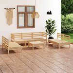 vidaXL Salon de jardin 8 Pièces Bois de pin massif