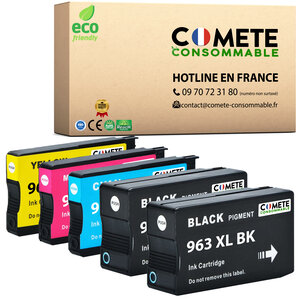 CARTOUCHE 963XL pack de 5 Compatible avec HP COMETE, Entreprise française