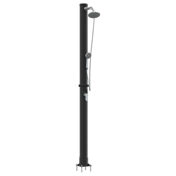 vidaXL Douche solaire extérieure Noir 217 cm PVC  aluminium