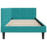 vidaXL Cadre de lit d'angle Turquoise 90 x 200 cm Velours