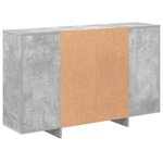 vidaXL Buffet gris béton 120x30x75 cm bois d'ingénierie
