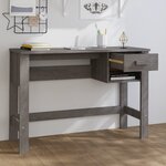 vidaXL Bureau HAMAR Gris clair 110x40x75 cm Bois massif de pin