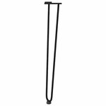 vidaXL Pieds en épingle à cheveux pour consoles  lot de 4  noir  72 cm  acier massif