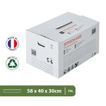 Pack and Move - Lot 20 cartons stockage - 58 x 40 x 30 cm - Poignées renforcées - 1 marqueur offert