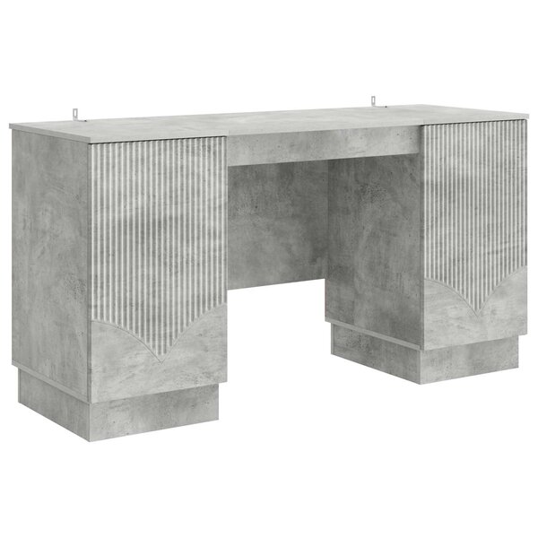 vidaXL Bureau Gris béton 142 5 x 50 x 75 cm Bois d'ingénierie
