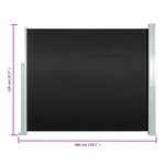 vidaXL Auvent latéral rétractable 120 x 300 cm Noir