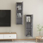vidaXL Meubles TV 2 Pièces Gris béton 30 5x30x110 cm Bois d’ingénierie