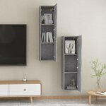 vidaXL Meubles TV 2 Pièces Gris béton 30 5x30x110 cm Aggloméré