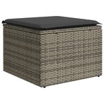 vidaXL Salon de jardin avec coussins 10 Pièces gris résine tressée